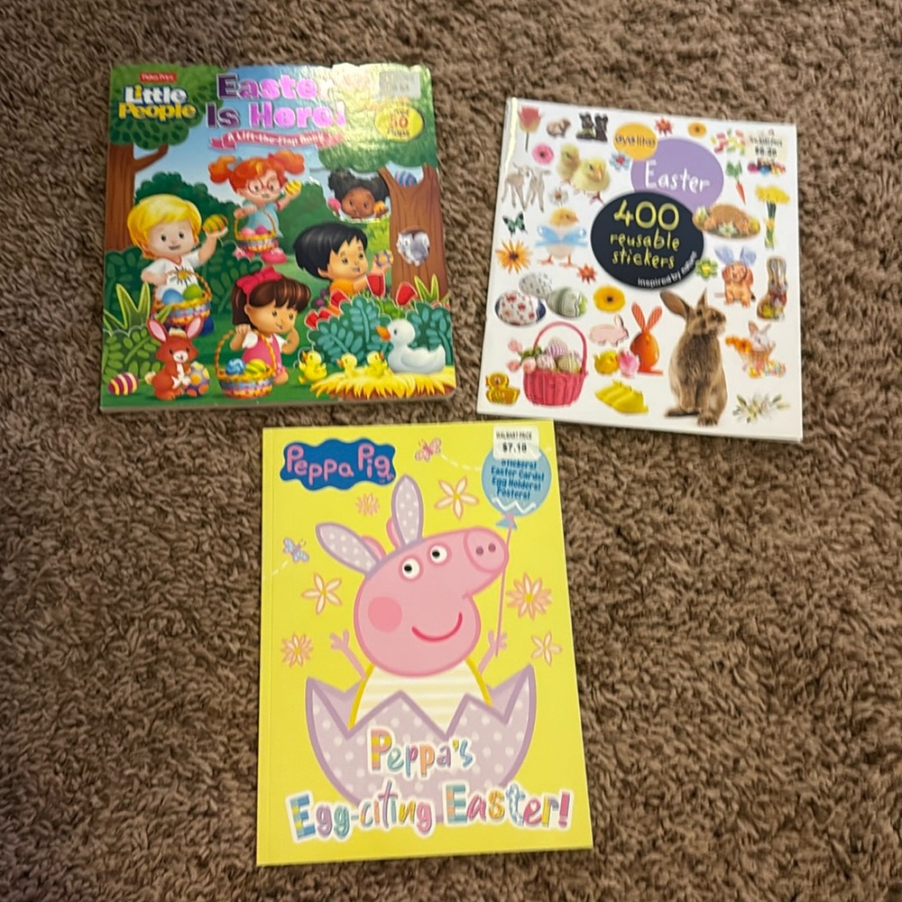 Easter sticker book and lift the flap book and Peppa Pig Book. NWT BUNDLE2SAVE$$
